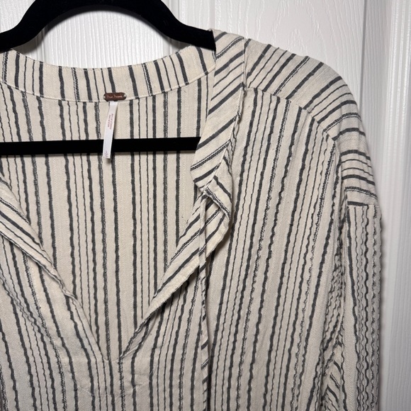 Free People Gray & White Rhythm Of The Night Striped Tunic - Picture 5 of 12